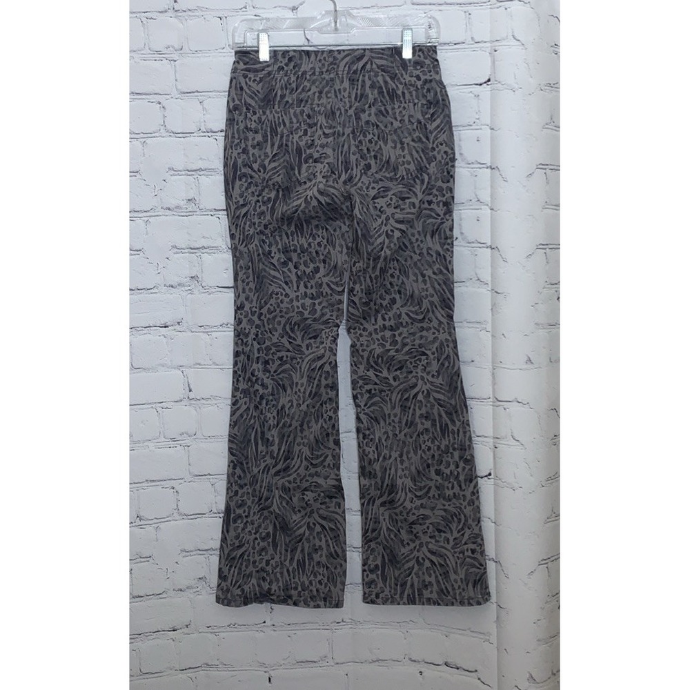 Pilcro Boot Cut Pants Womens X-Small Sz 0 Gray Leopard Mid Rise Animal Print - Picture 2 of 9